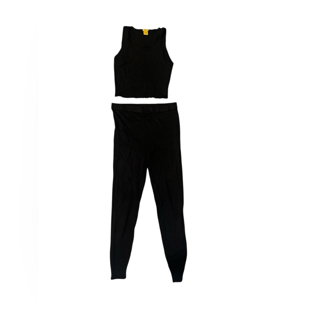 Daisy Black Women's Knit Legging Loungewear Set Size 1X